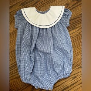 The Proper Peony Blue Gingham Bubble 18mo